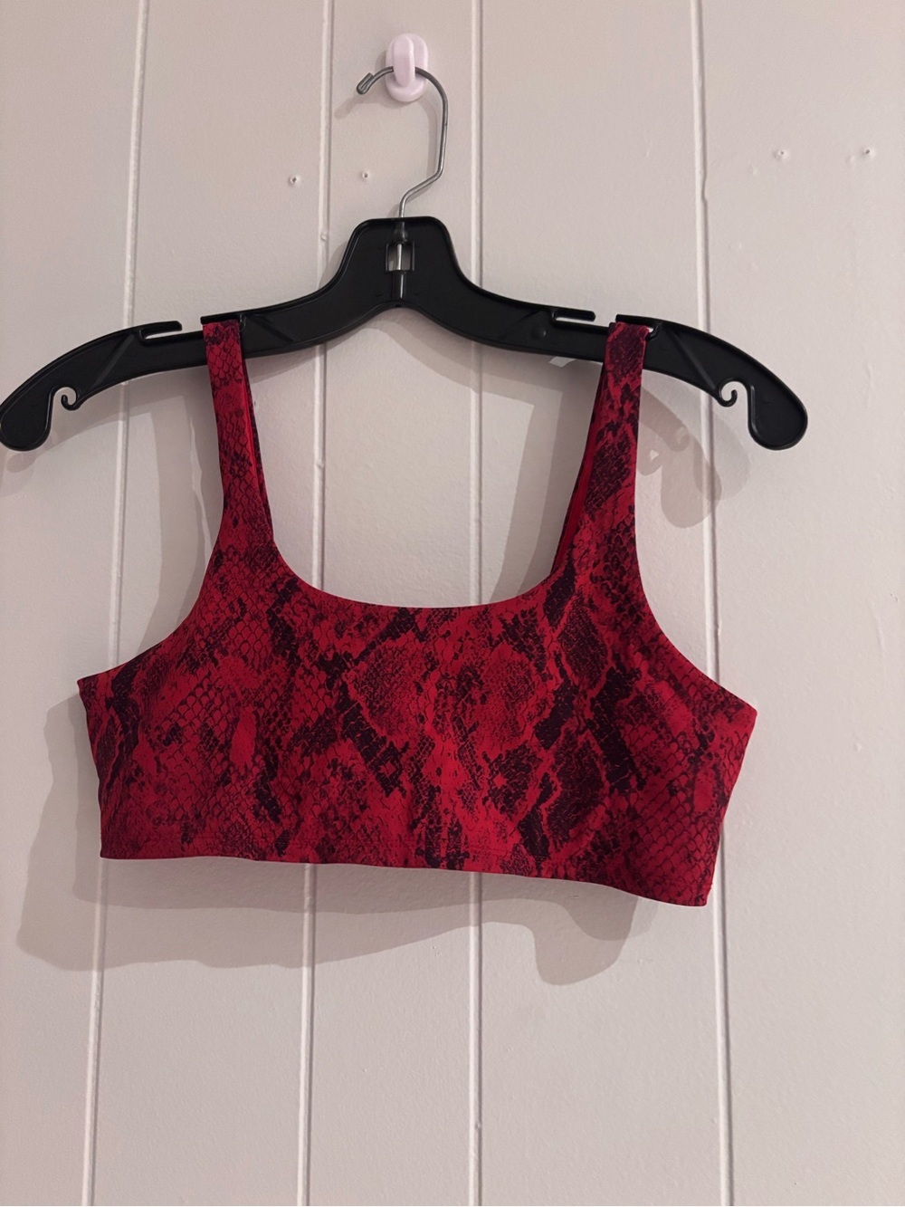 ALO Yoga Red & Black Snake Print Sports Bra Top